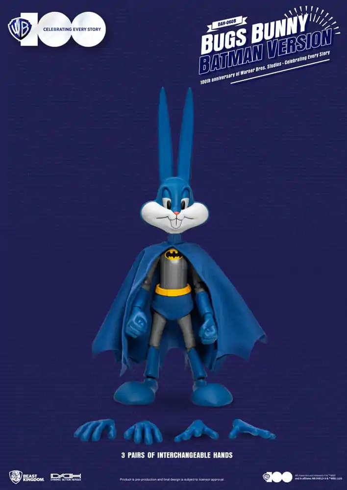 Warner Brothers Dynamic 8ction Heroes Akcijska figura 1/9 100. obletnica Warner Bros. Studios Bugs Bunny Batman Ver. 17 cm fotografija izdelka