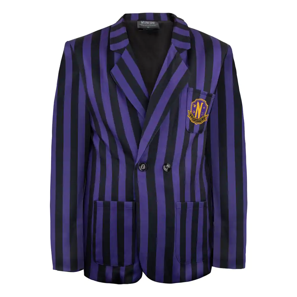 Wednesday Jacket Nevermore Academy Vijoličen Črtast Blazer fotografija izdelka