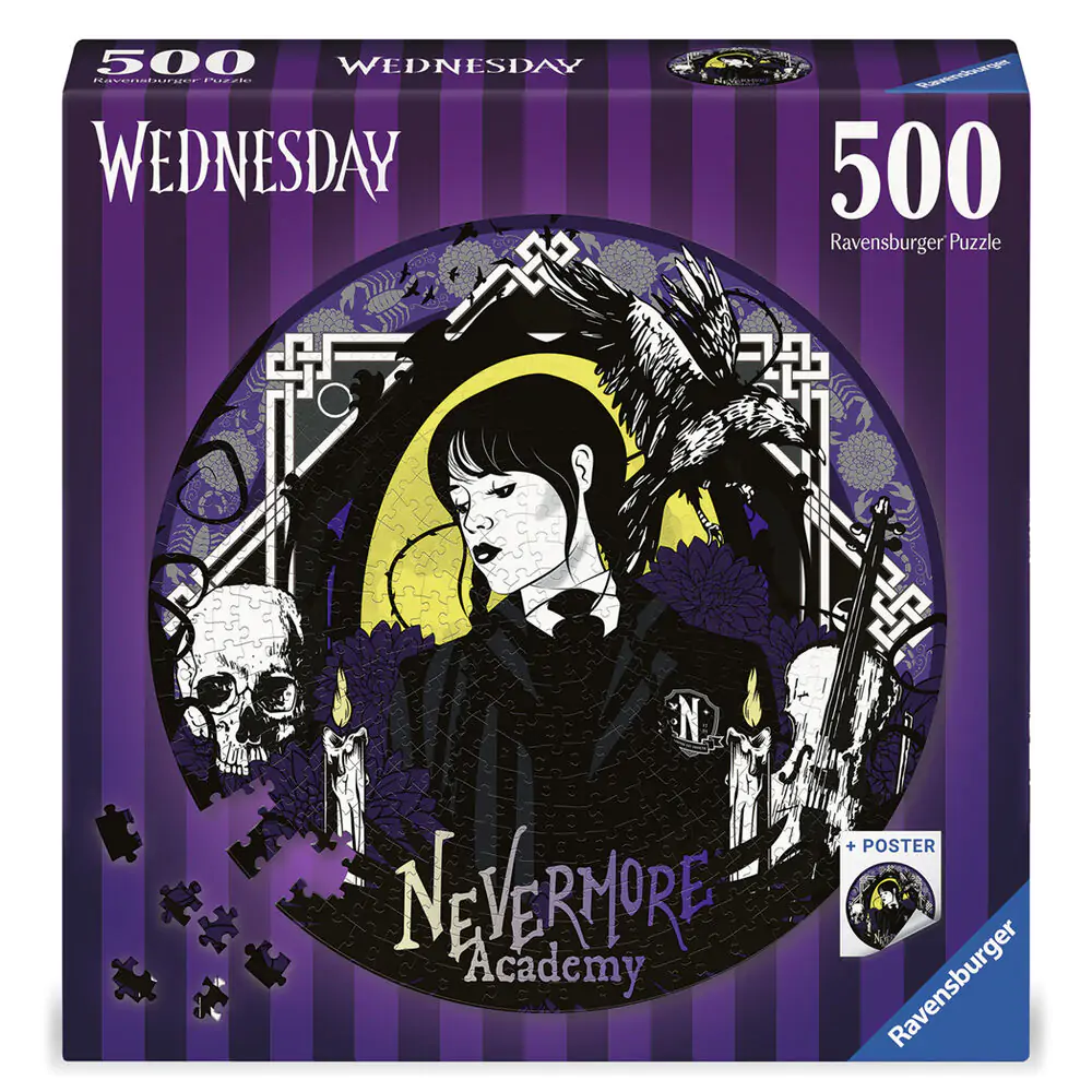 Wednesday Nevermore Academy okrogla sestavljanka (500 kosov) fotografija izdelka