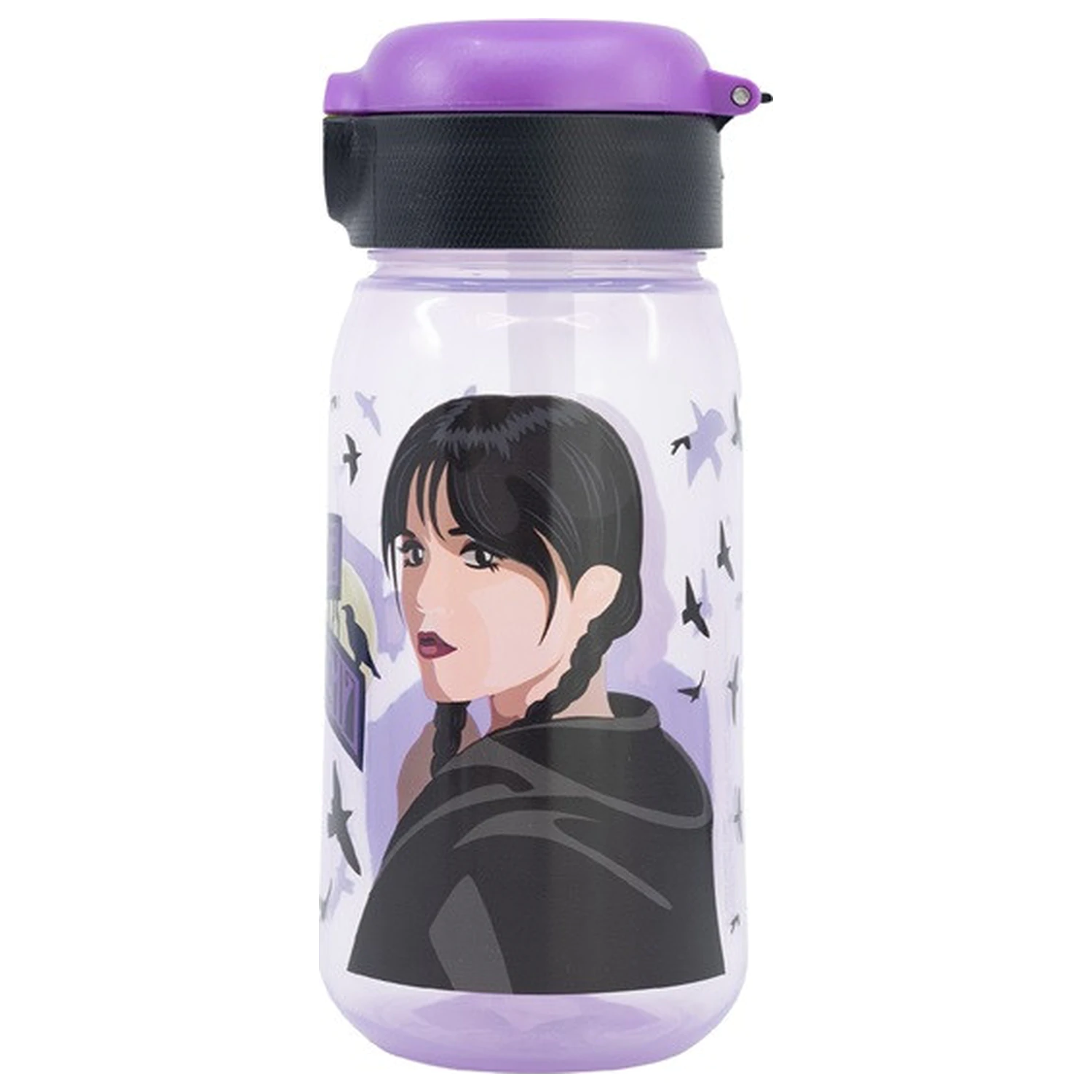 Wednesday Nevermore Academy steklenička s plastično slamico 510 ml fotografija izdelka