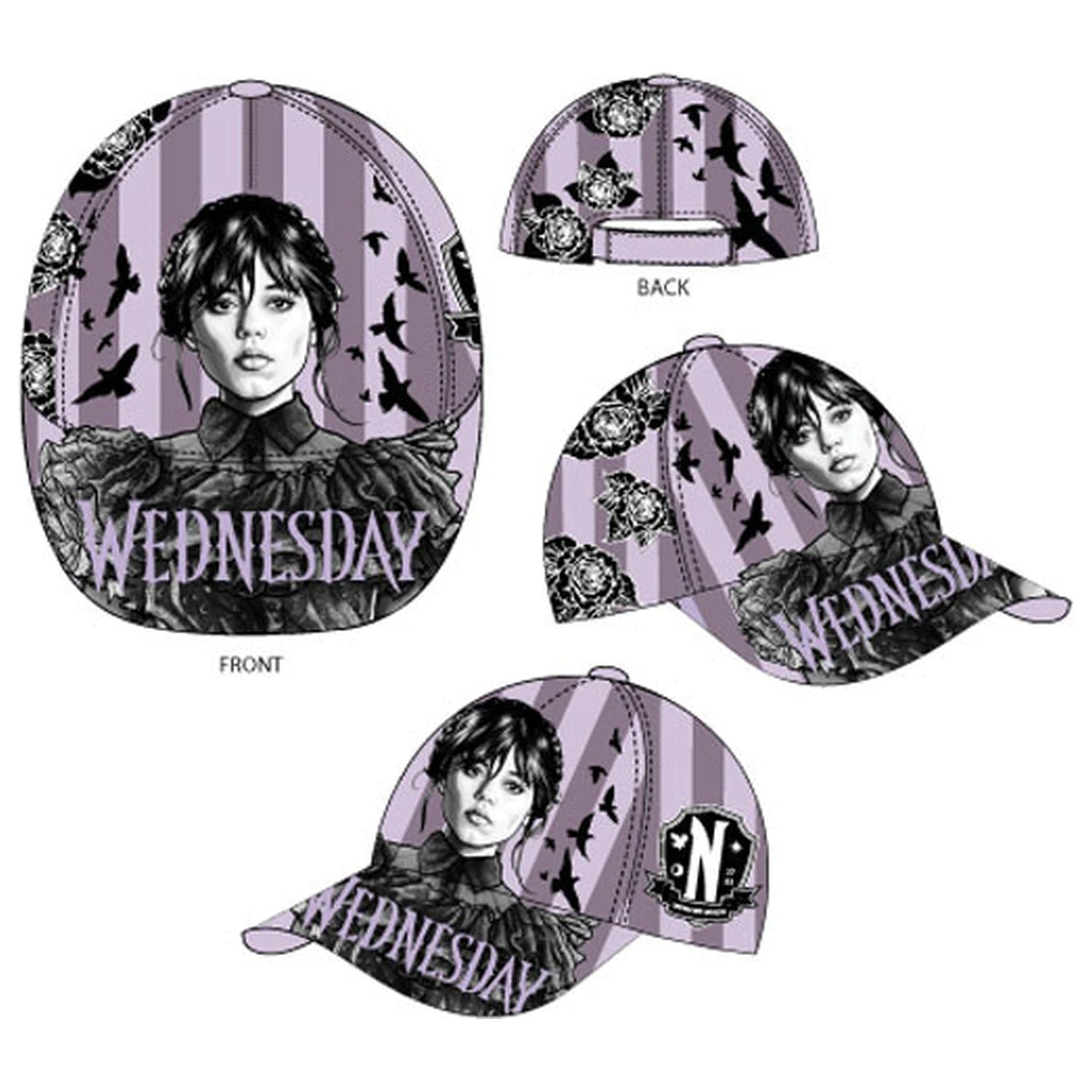 Wednesday Raven Otroška baseball kapa 52 cm fotografija izdelka