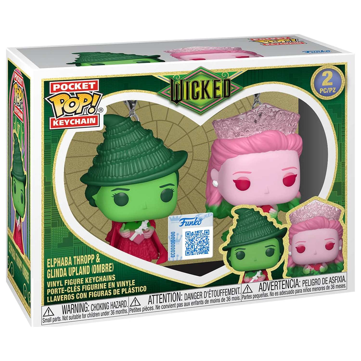 Wicked Funko POP! vinilni obesek za ključe 2-pakiranje G&E (ombre) 4 cm fotografija izdelka