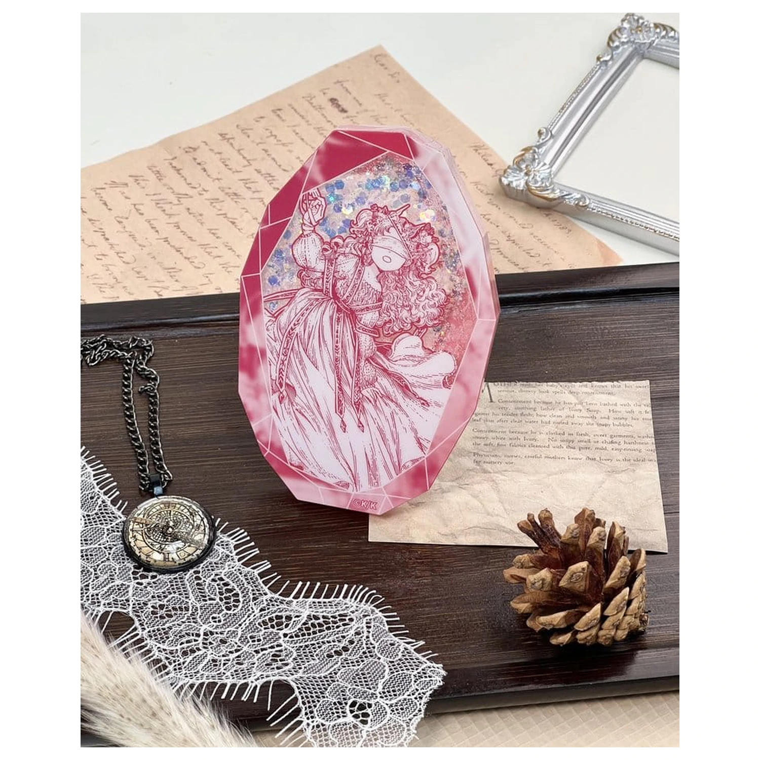 Witch Hat Atelier akrilni kristal Tetia s tekočim peskom fotografija izdelka