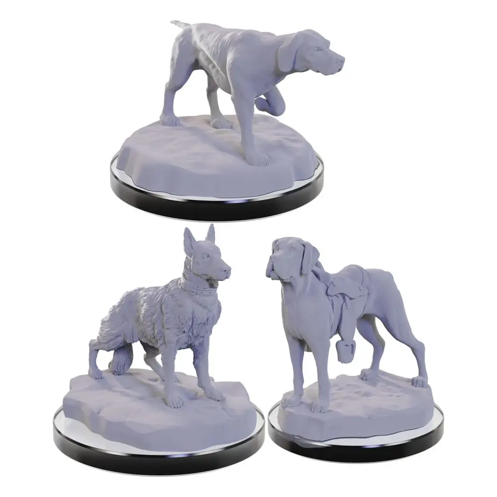 WizKids Deep Cuts Miniatures Nepobarvane miniature 3-paket Pasji spremljevalci fotografija izdelka
