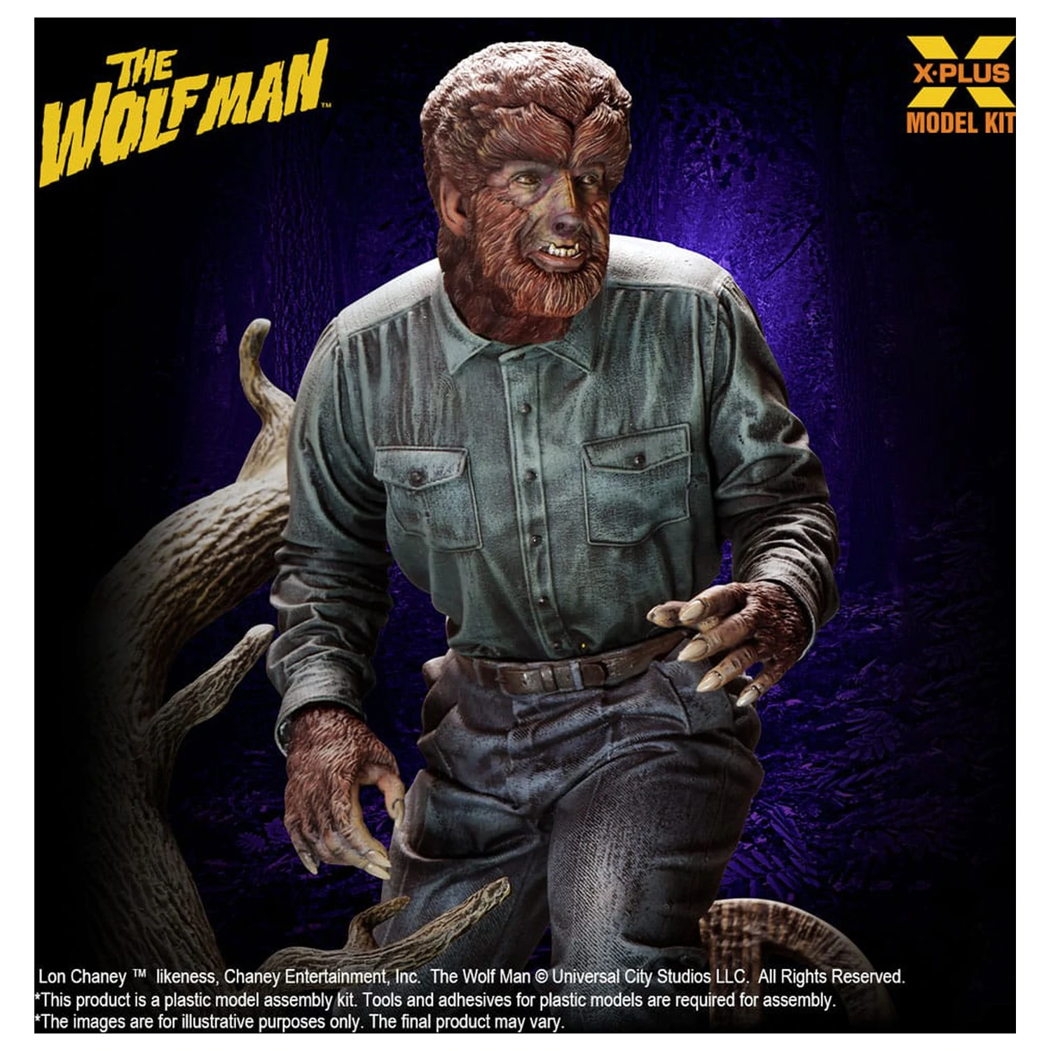Wolf Man Komplet plastičnega modela 1/8 Lon Chaney Jr. kot Wolf Man 22 cm fotografija izdelka
