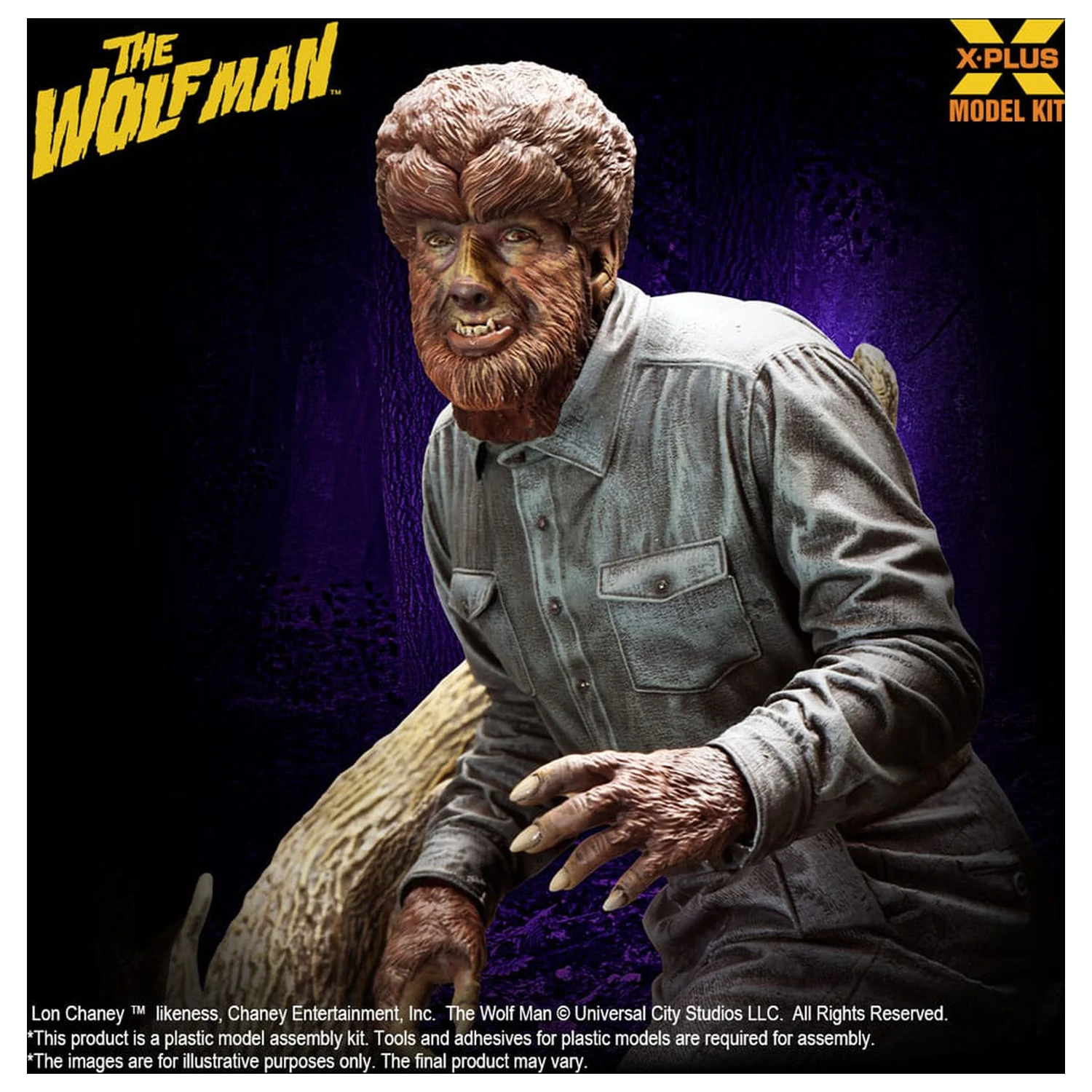 Wolf Man Komplet plastičnega modela 1/8 Lon Chaney Jr. kot Wolf Man 22 cm fotografija izdelka