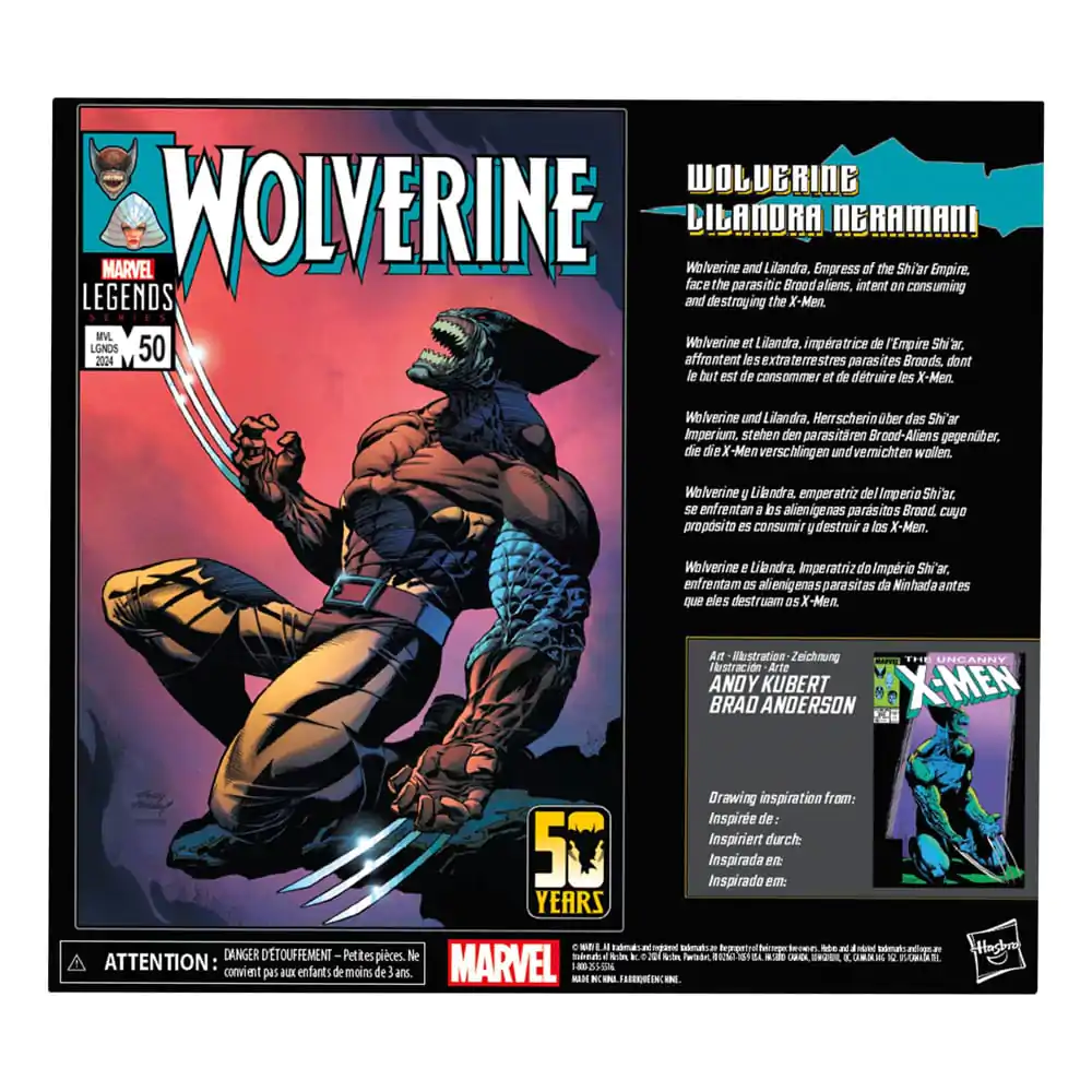 Wolverine 50. obletnica Marvel Legends akcijska figura 2-Pack Wolverine & Lilandra Neramani 15 cm fotografija izdelka