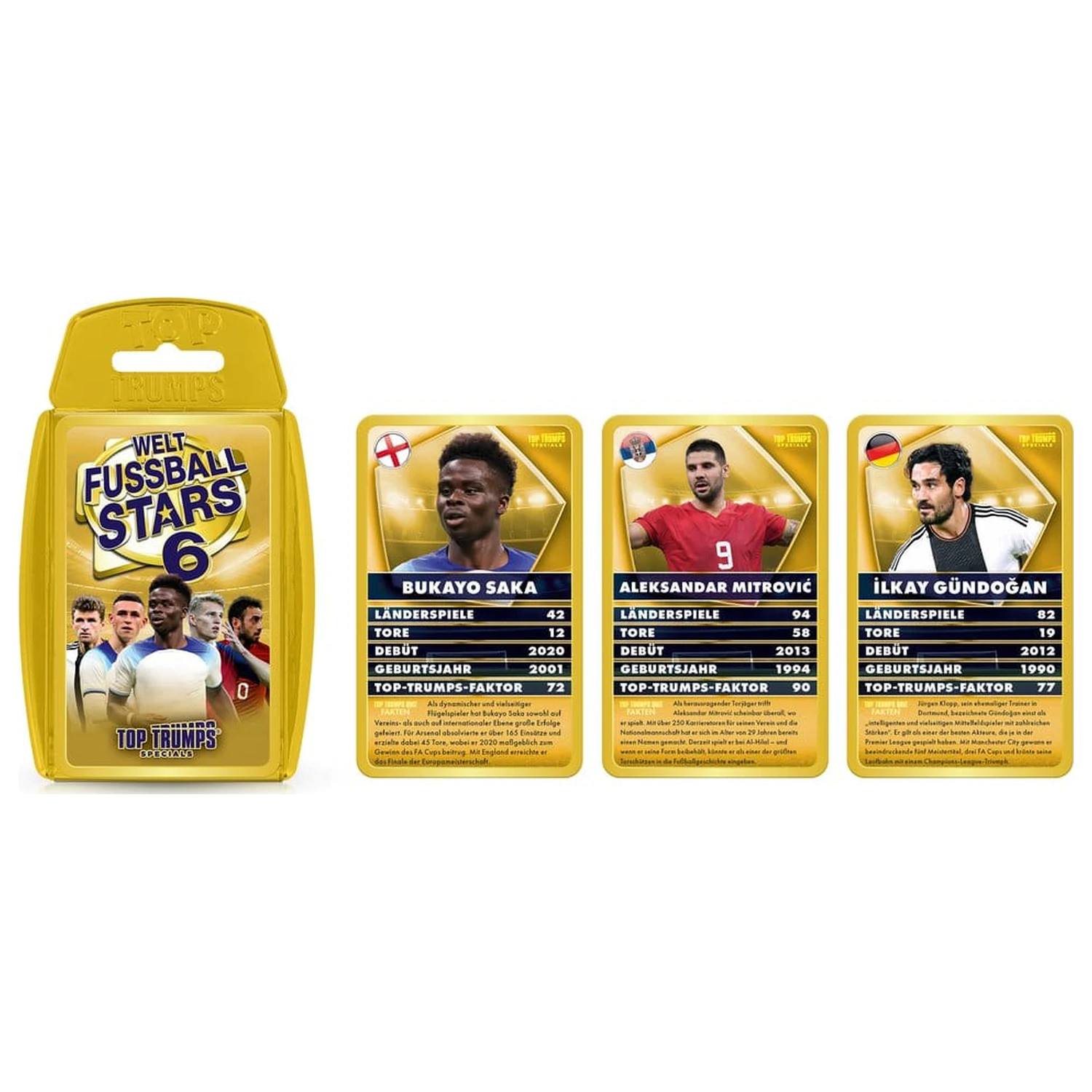 World Football Stars 6 Igralna karta Top Trumps *German Version* fotografija izdelka