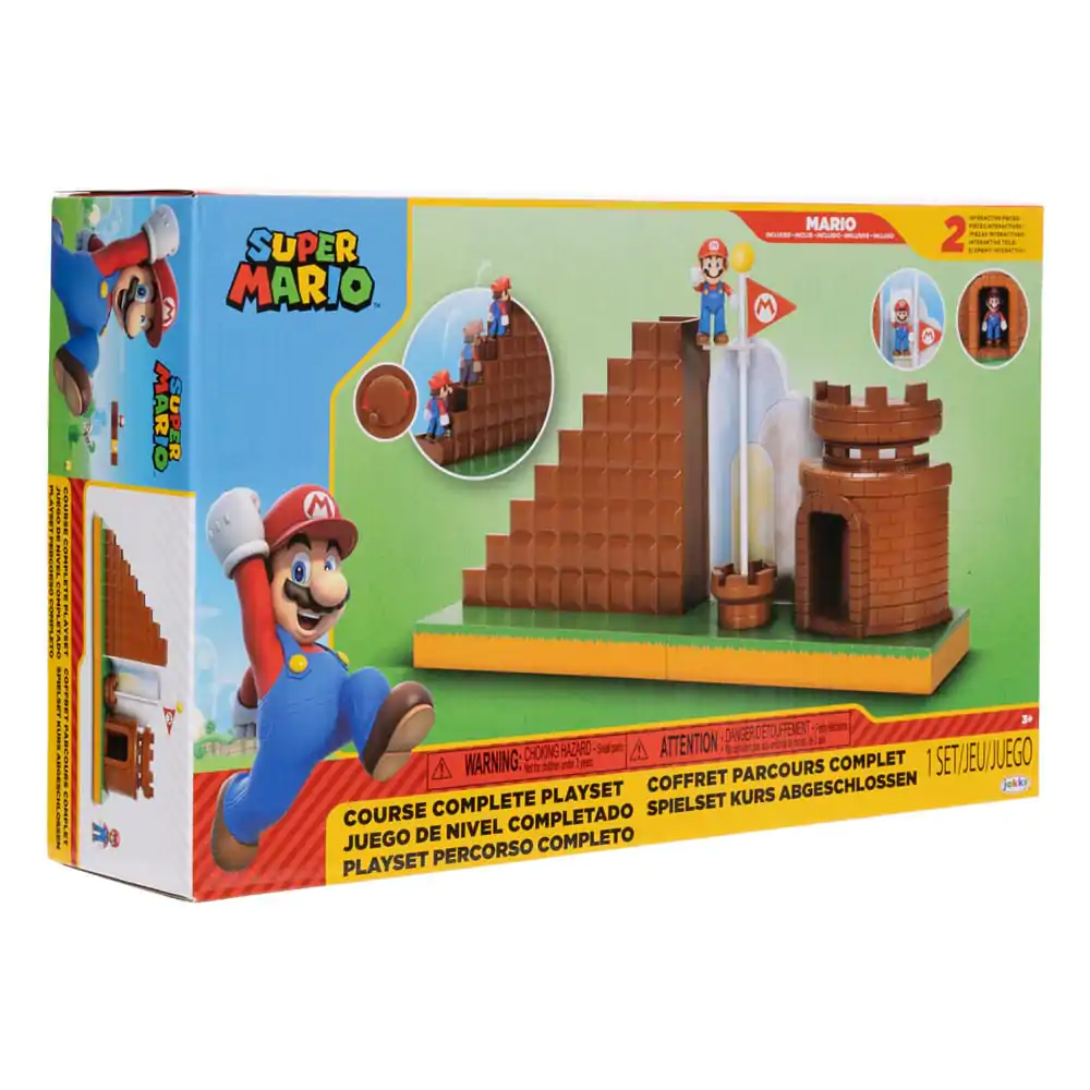 World of Nintendo Super Mario Mini Figura Igralni Set Konec Nivoja fotografija izdelka