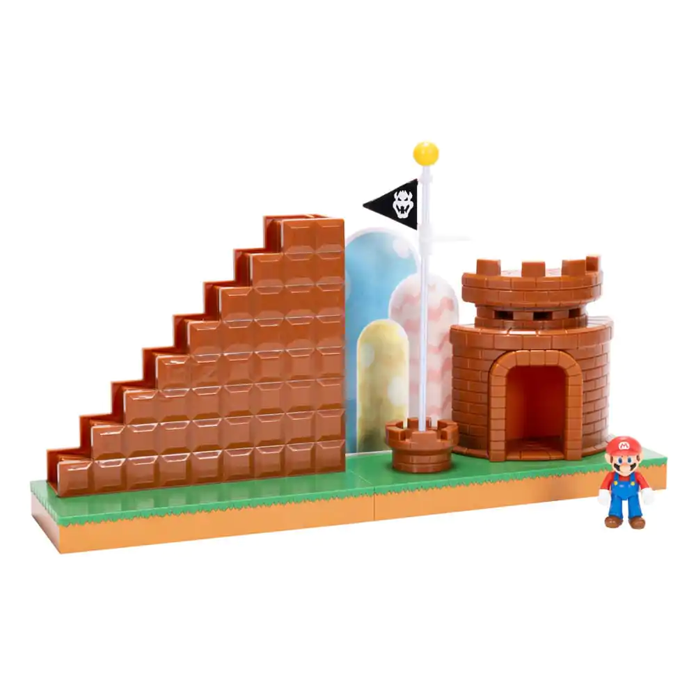 World of Nintendo Super Mario Mini Figura Igralni Set Konec Nivoja fotografija izdelka