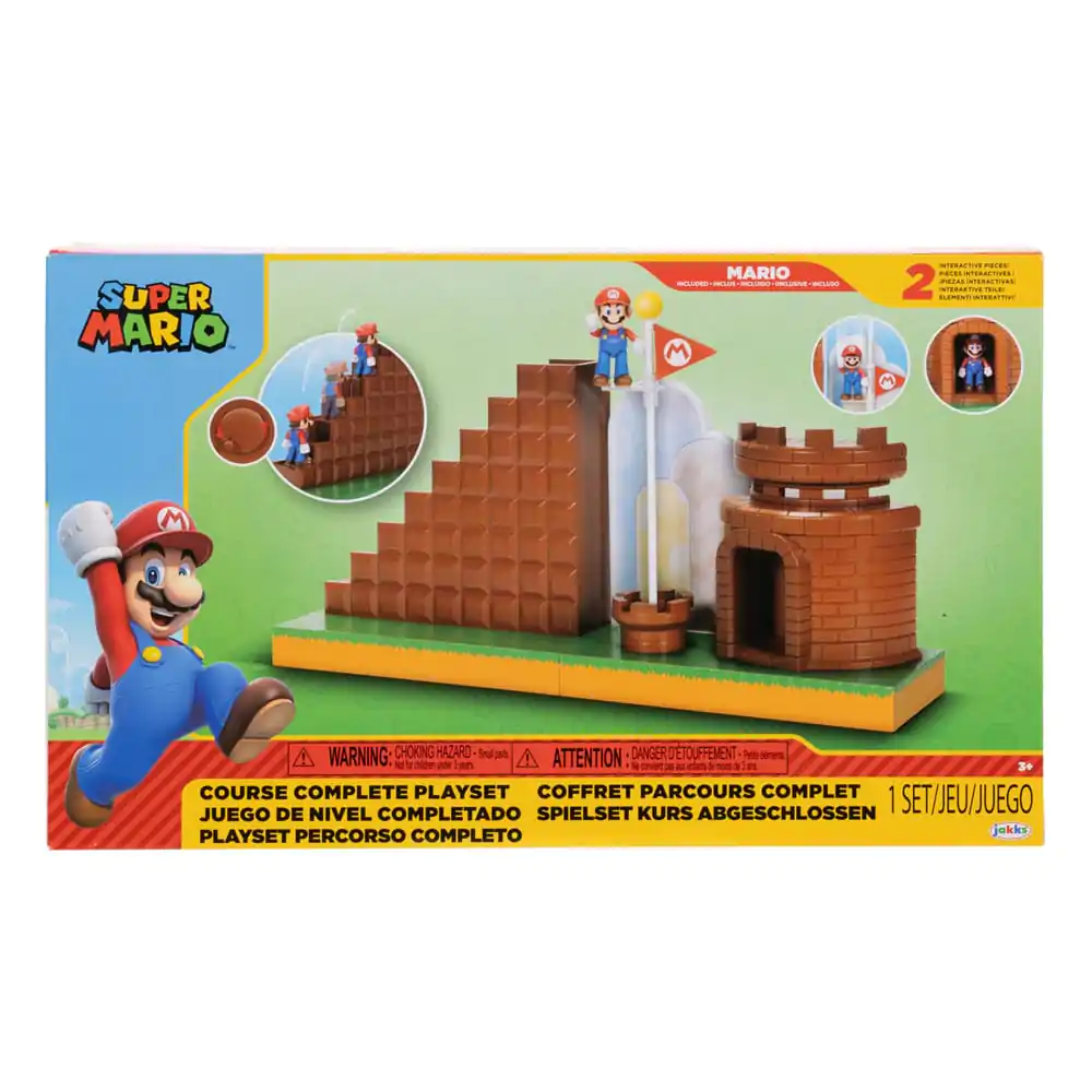 World of Nintendo Super Mario Mini Figura Igralni Set Konec Nivoja fotografija izdelka