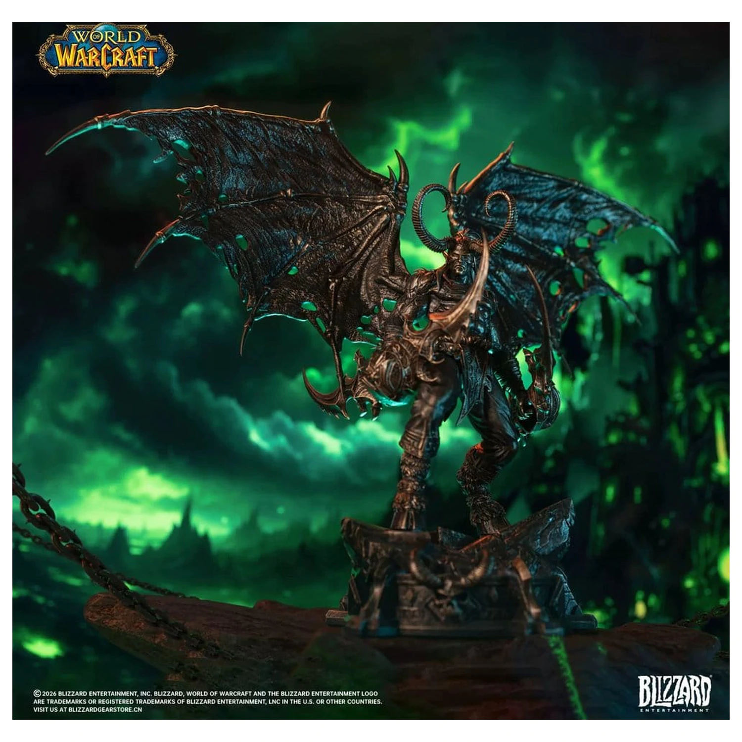 World of Warcraft kip v merilu 1/10 Illidan Stormrage (bronaste barve) 34 cm fotografija izdelka