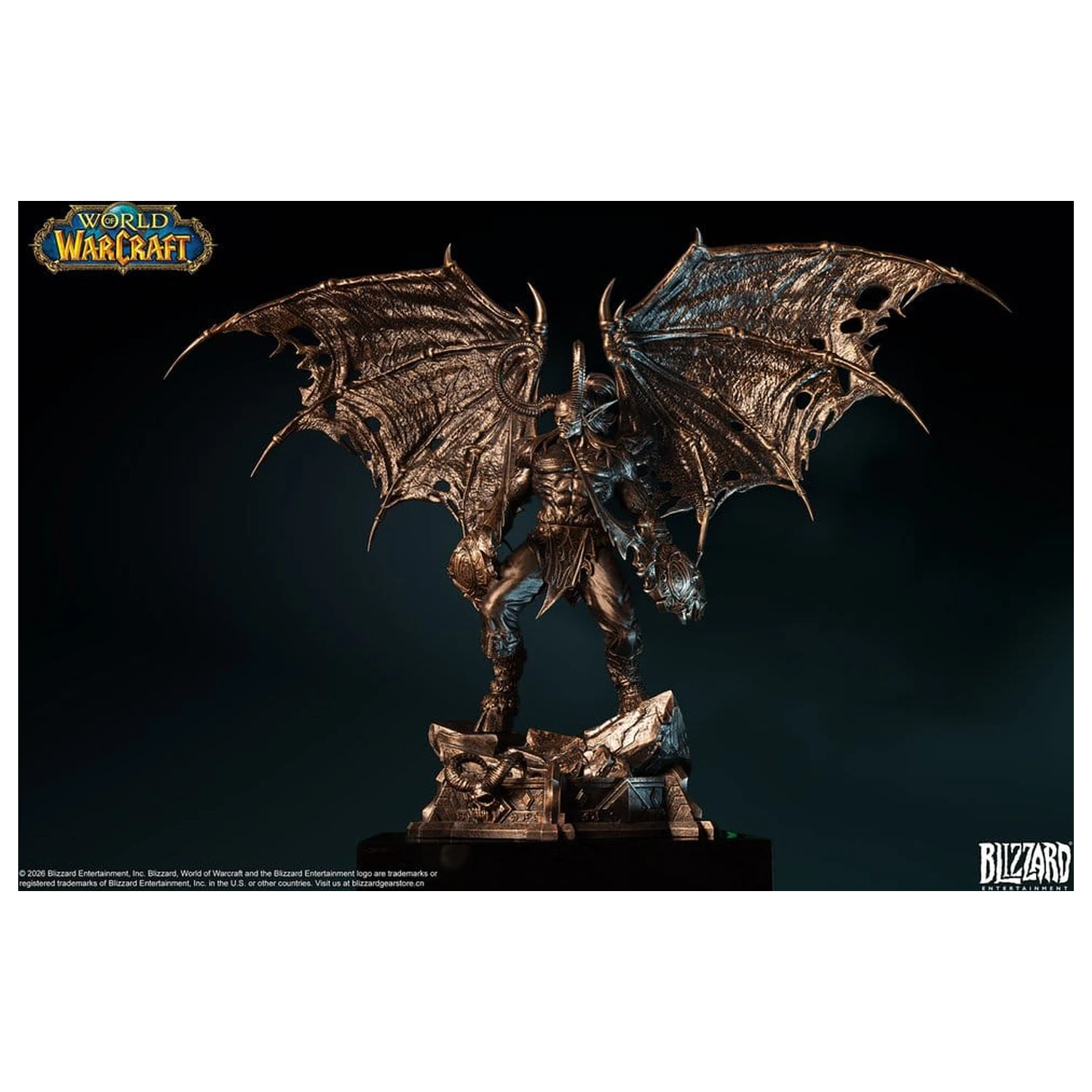 World of Warcraft kip v merilu 1/10 Illidan Stormrage (bronaste barve) 34 cm fotografija izdelka