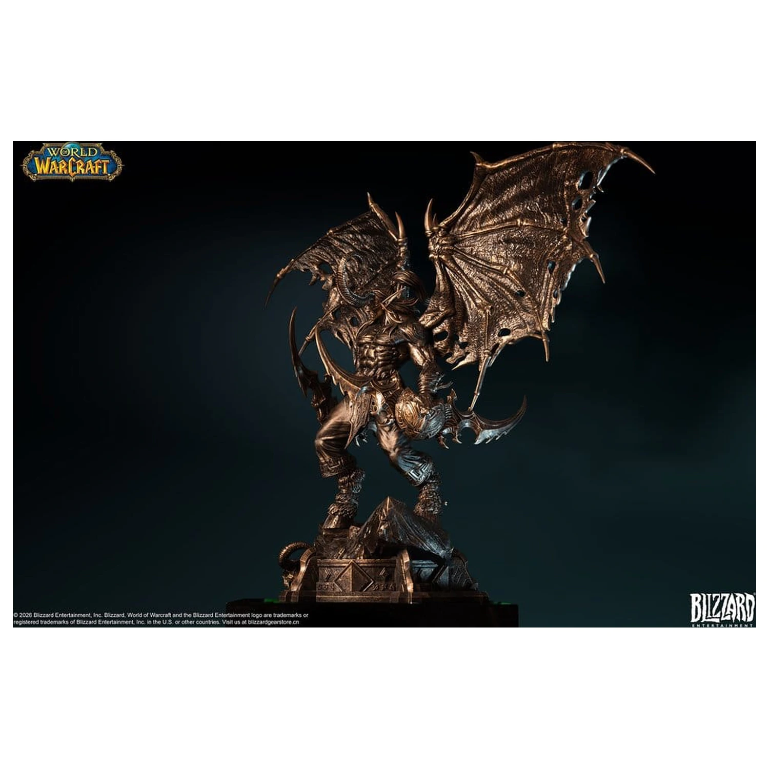 World of Warcraft kip v merilu 1/10 Illidan Stormrage (bronaste barve) 34 cm fotografija izdelka