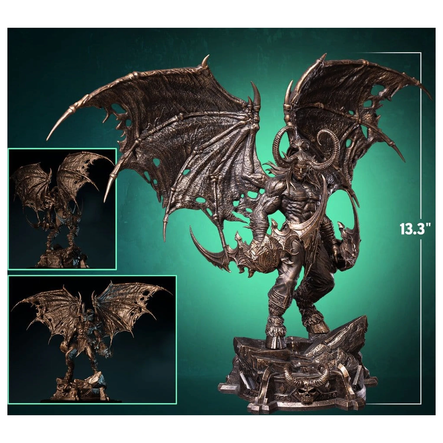 World of Warcraft kip v merilu 1/10 Illidan Stormrage (bronaste barve) 34 cm fotografija izdelka