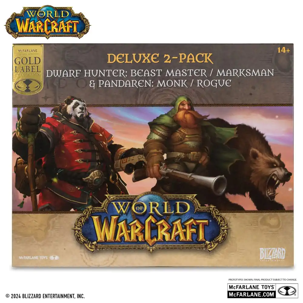 World of Warcraft PVC Kip 2-Pack 1/12 Dwarf Hunter: Beast Master & Pandaren: Monk (Gold Label) 15 cm fotografija izdelka