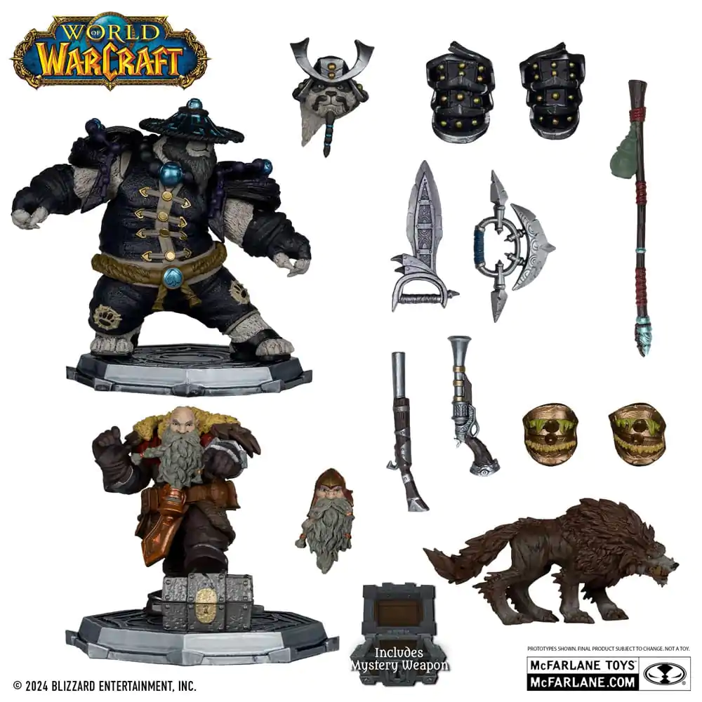 World of Warcraft PVC Kip 2-Pack 1/12 Dwarf Hunter: Beast Master & Pandaren: Monk (Gold Label) 15 cm fotografija izdelka