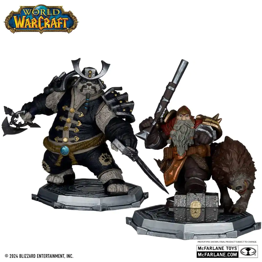 World of Warcraft PVC Kip 2-Pack 1/12 Dwarf Hunter: Beast Master & Pandaren: Monk (Gold Label) 15 cm fotografija izdelka