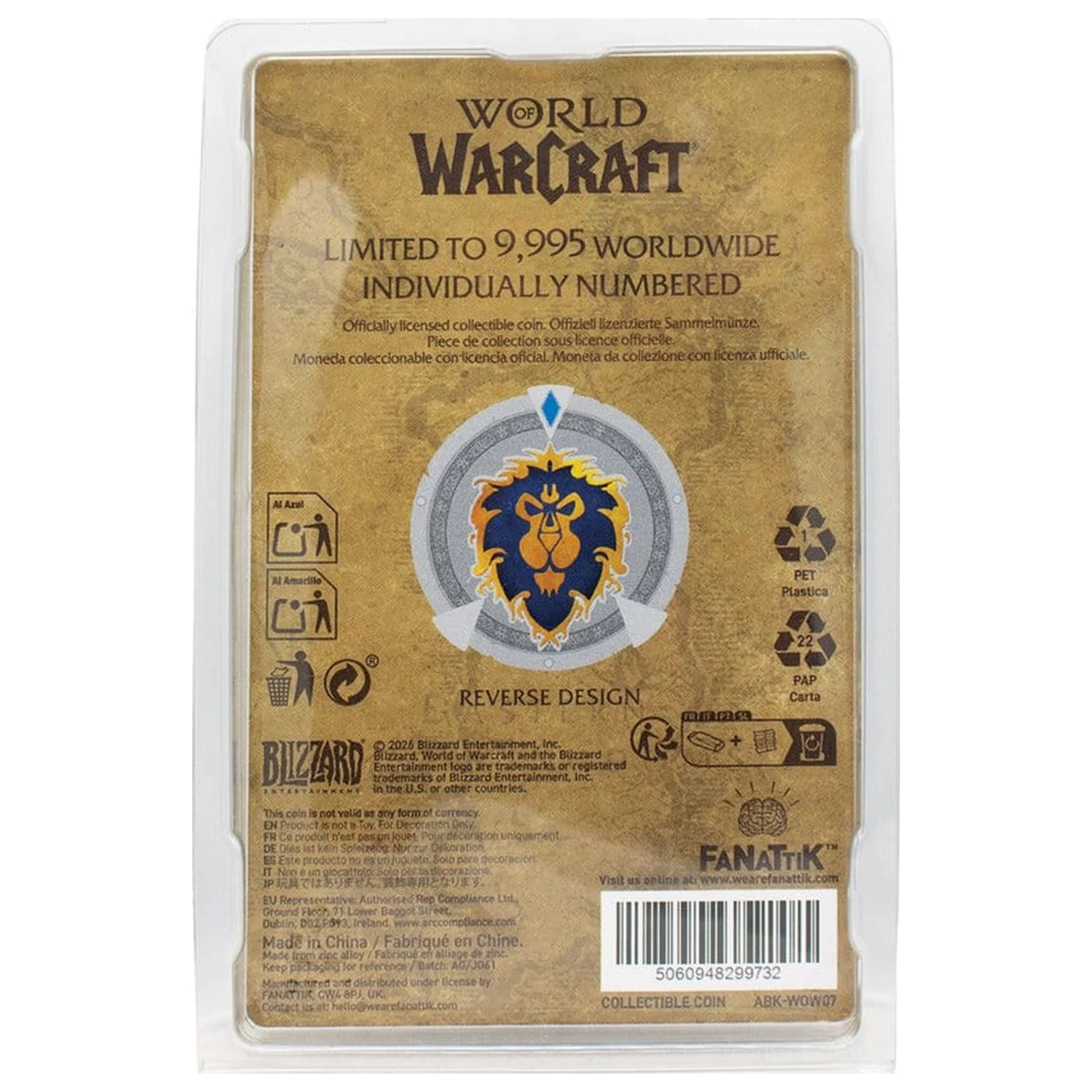 World of Warcraft zbirateljski kovanec frakcija omejena izdaja fotografija izdelka