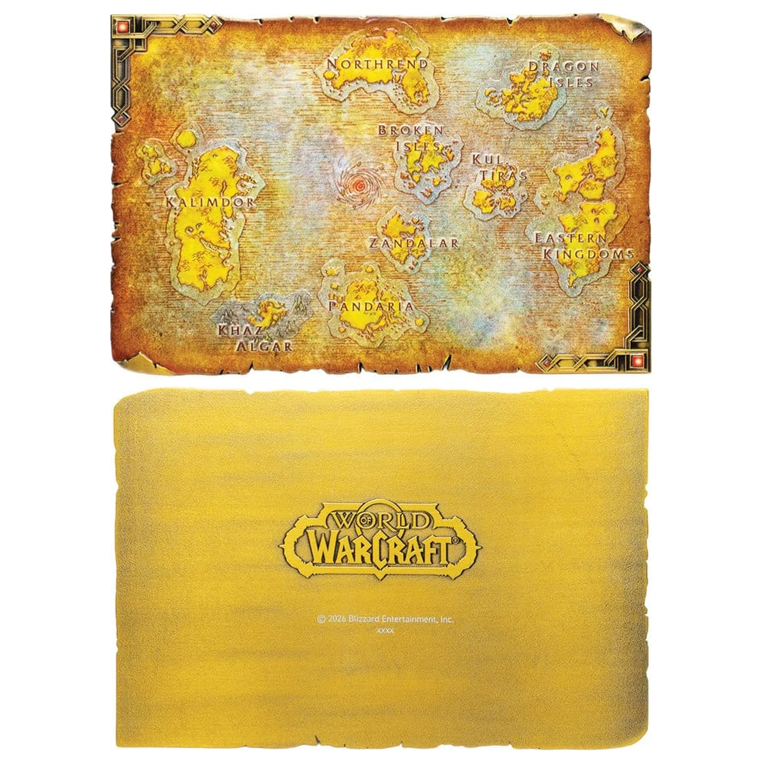 World of Warcraft replika kovinske karte Azeroth, omejena izdaja, 12 x 18 cm fotografija izdelka