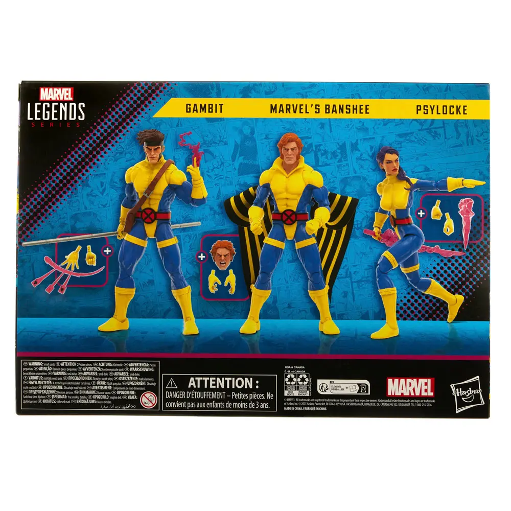 X-Men 60th Anniversary Marvel Legends Trojni paket akcijskih figur Gambit, Marvel's Banshee, Psylocke 15 centimetrov fotografija izdelka