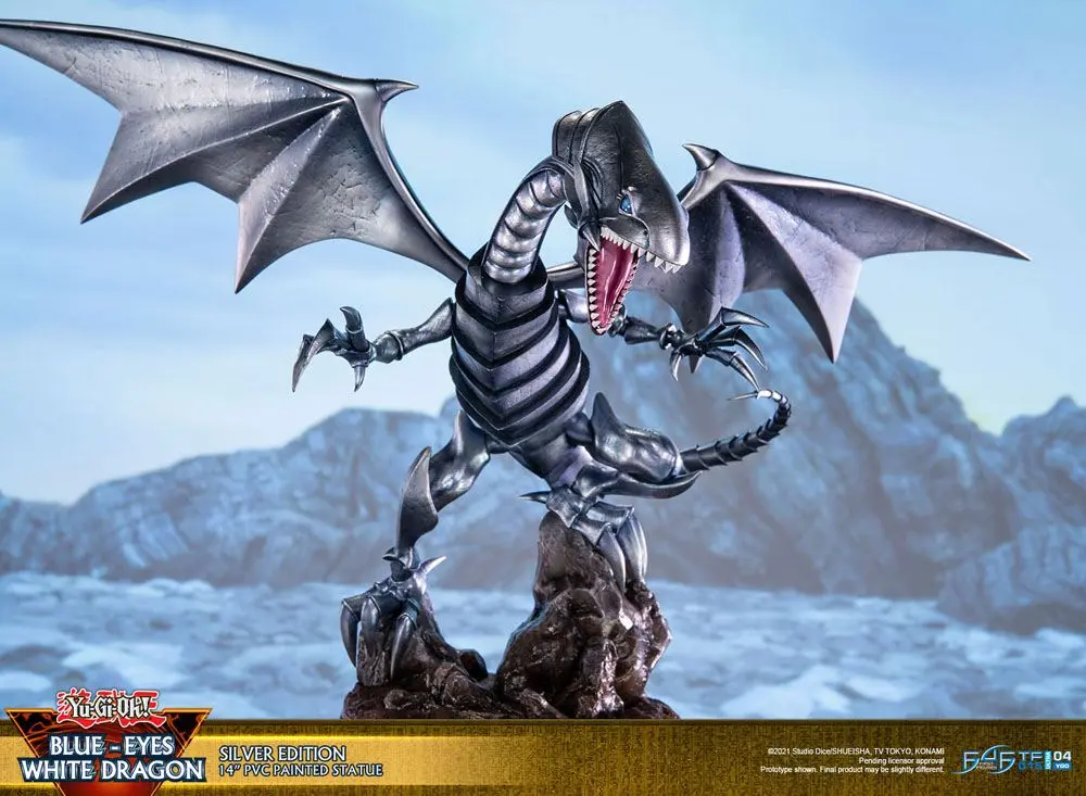 Yu-Gi-Oh! PVC kip Blue-Eyes White Dragon Silver Edition 35 cm fotografija izdelka