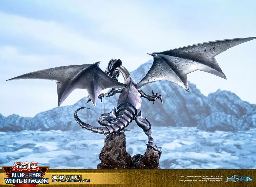 Yu-Gi-Oh! PVC kip Blue-Eyes White Dragon Silver Edition 35 cm fotografija izdelka