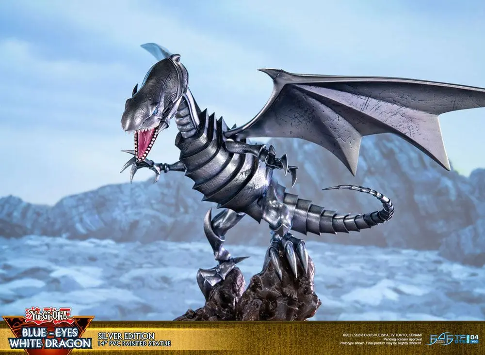 Yu-Gi-Oh! PVC kip Blue-Eyes White Dragon Silver Edition 35 cm fotografija izdelka