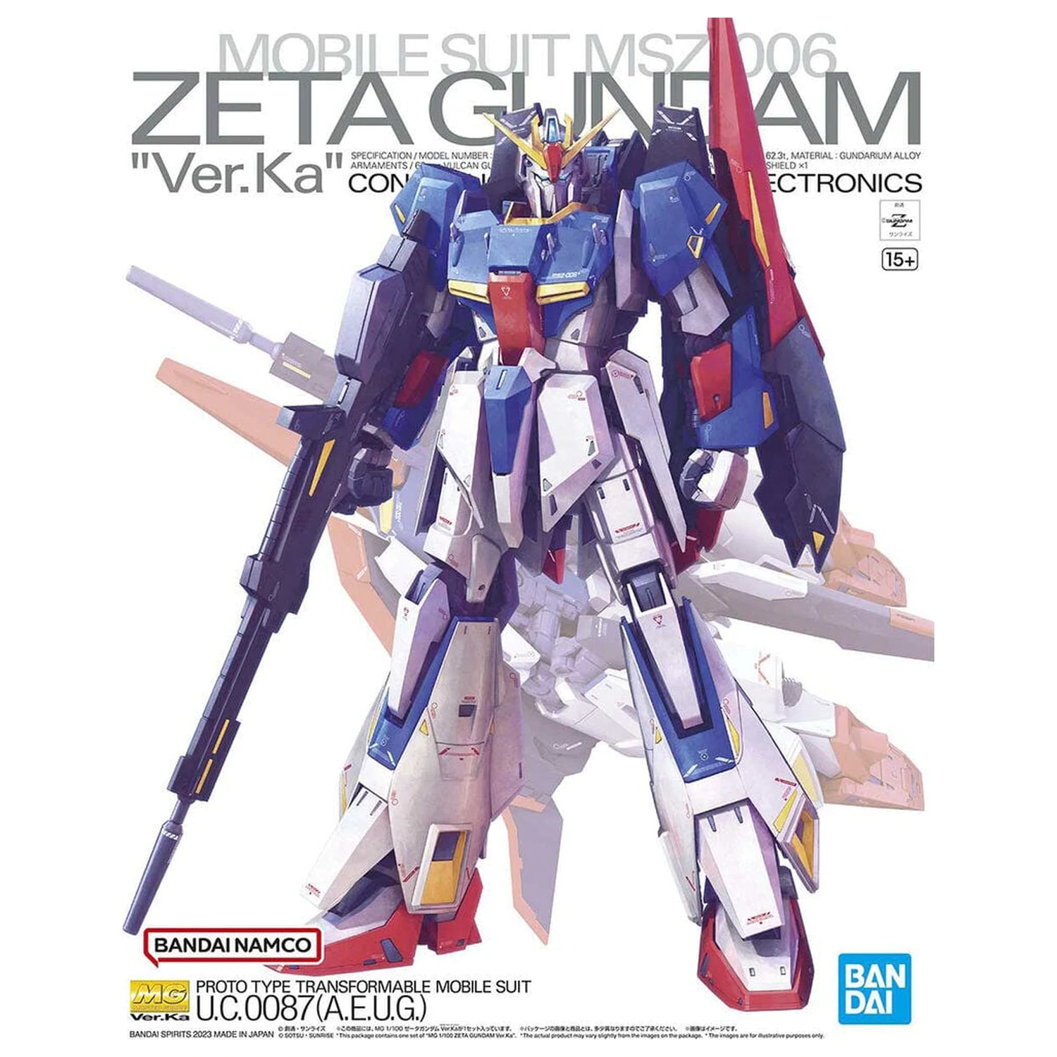 Zeta Gundam MSZ-006 Zeta Gundam Ver. Ka Komplet modela mobilne obleke MG 1/100 fotografija izdelka