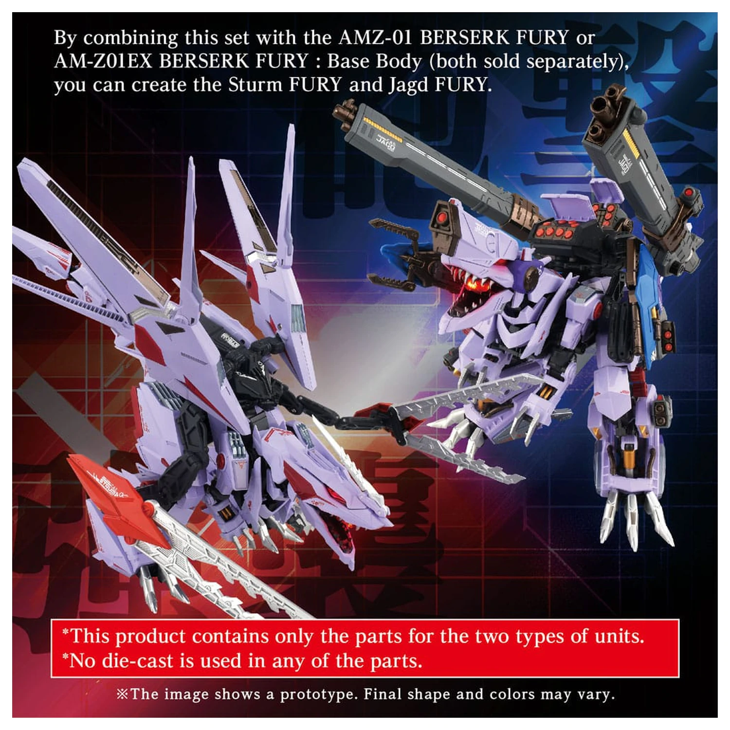 Zoids komplet modelov komplet dodatkov AM-Z01CP Berserk Fury Sturm & Jagd Unit fotografija izdelka