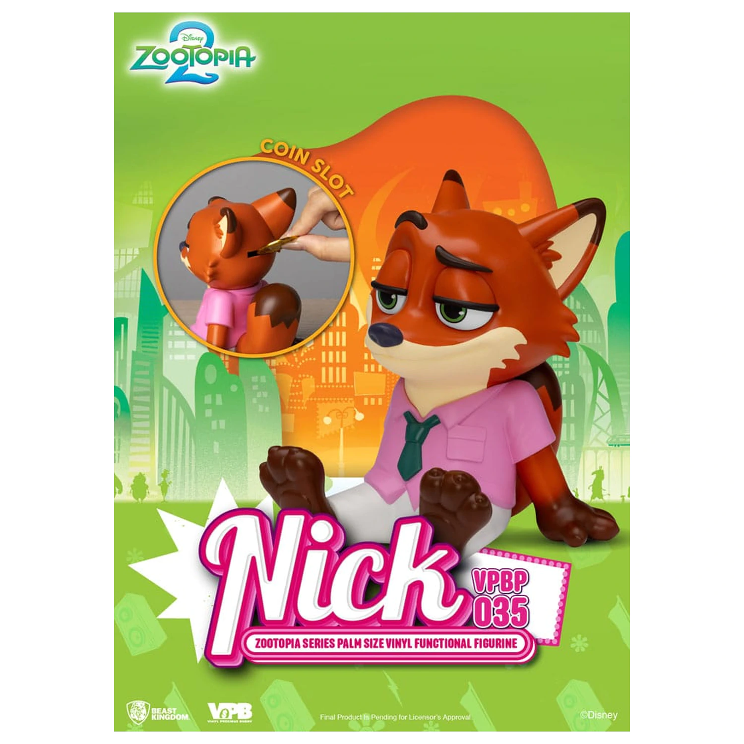 Zootopia Piggy vinilna banka Nick 15 cm fotografija izdelka