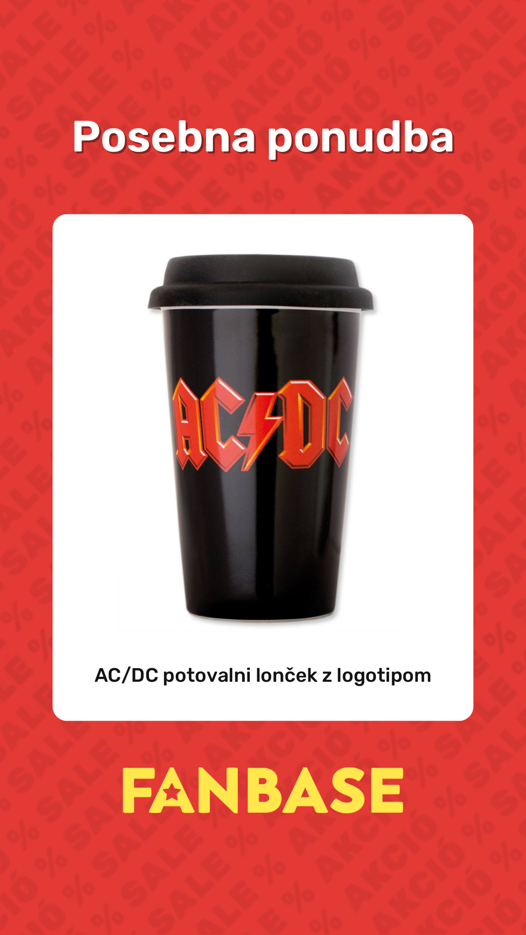 Posebna ponubda: AC/DC potovalni lonček z logotipom