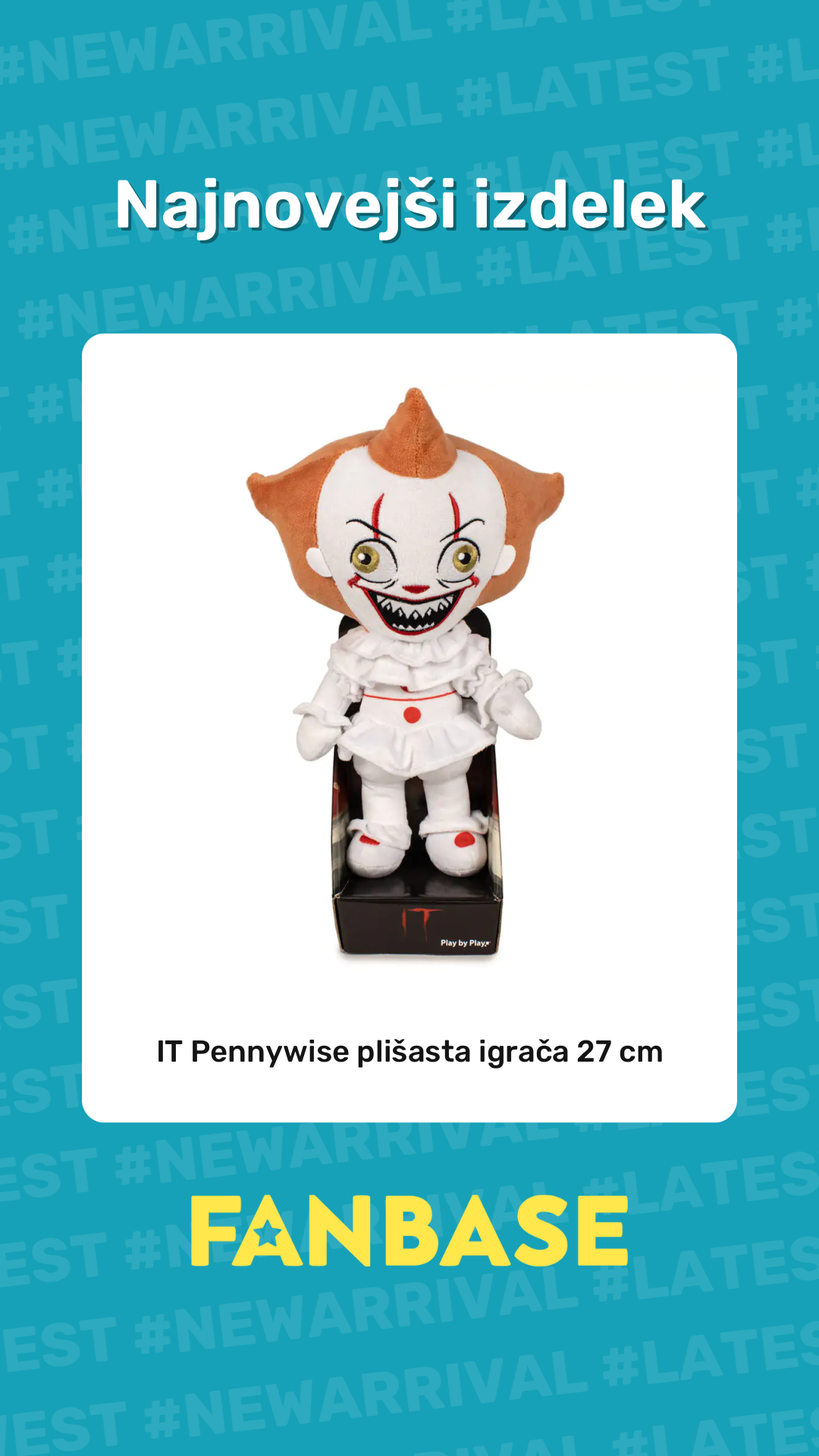 Najnovejši izdelek: IT Pennywise plišasta igrača 27 cm