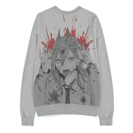 Chainsaw Man Pulover Moč Siva Melange fotografija izdelka