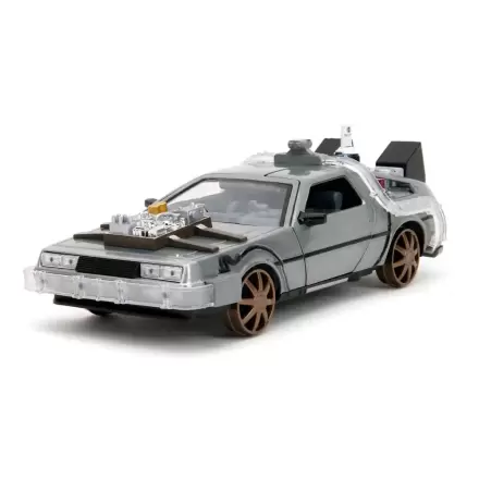 Back to the Future III Hollywood Rides Diecast Model 1/24 DeLorean Time Machine železniška kolesa (Railroad Wheels) termékfotója