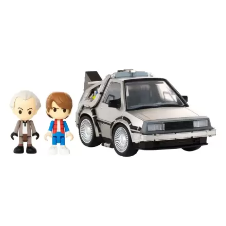 Back to the Future Q-Village Vozilo z mini figurami Časovni stroj 9 cm fotografija izdelka