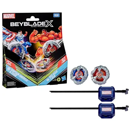 Beyblade X Captain America 4-70GB & Red Hulk 1-80R komplet igra fotografija izdelka