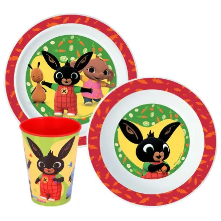 Bing Happy Bunny jedilni set, mikro plastični set s steklom fotografija izdelka