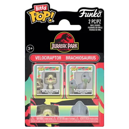 Bitty Funko POP pakiranje 2 figur Jurassic Park Velociraptor & Brachiosaurus fotografija izdelka