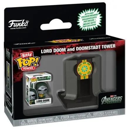 Bitty Funko POP figura Ride Marvel Studios Avengers Doomsday Lord Doom And Doomstadt Tower fotografija izdelka