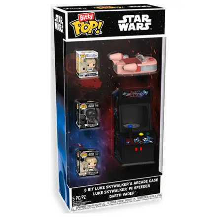 Bitty Funko POP figura Star Wars 8 Bit Luke Skywalker & etui za avtomat fotografija izdelka