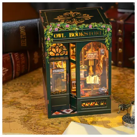 BOOK NOOK KIT DIY Owl Bookstore 139 kos + LED lučka konstrukcijski set fotografija izdelka