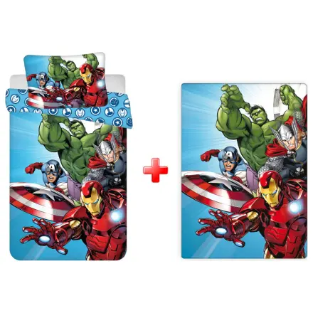 Avengers Light Blue Otroški, Predšolski Komplet Prevleke za Odejo in Flis Odeje fotografija izdelka