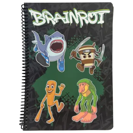 Brainrot Green B/5 črtan spiralni zvezek, 70 listov fotografija izdelka
