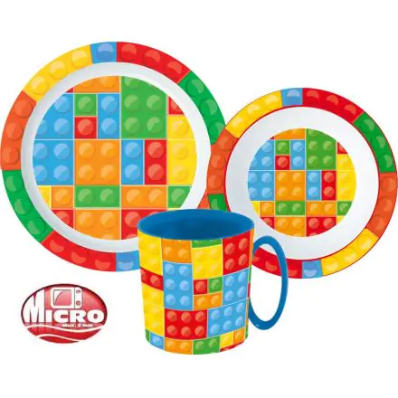 Bricks, Lego Pattern Namizna posoda, Komplet iz mikro plastike fotografija izdelka