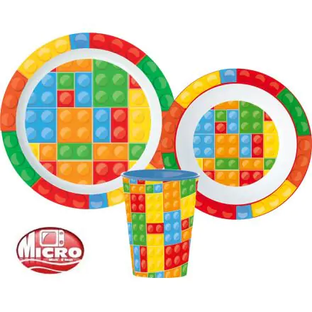 Bricks, namizna posoda z Lego vzorcem, Micro Plastic Set fotografija izdelka