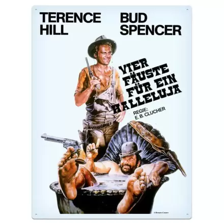 Bud Spencer & Terence Hill pločevinasta tabla Vier Fäuste für ein Halleluja 30 x 40 cm fotografija izdelka