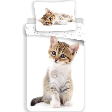 Komplet prevlek za odejo na temo mačk 140x200 cm, 70x90 cm fotografija izdelka