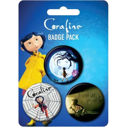 Coraline Veliki gumbi na pripenjanje 3-Pack Key Art fotografija izdelka