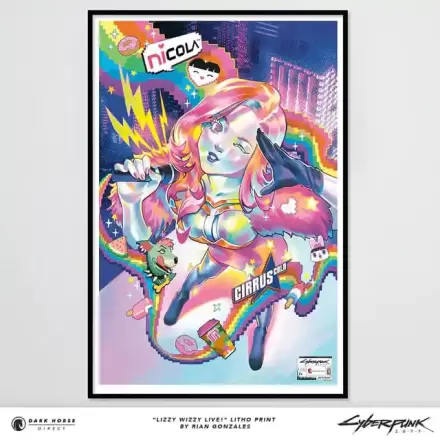 Cyberpunk 2077 Art Print Lizzy Wizzy Live! Limited Edition 60 x 90 cm - Umetniška slika fotografija izdelka